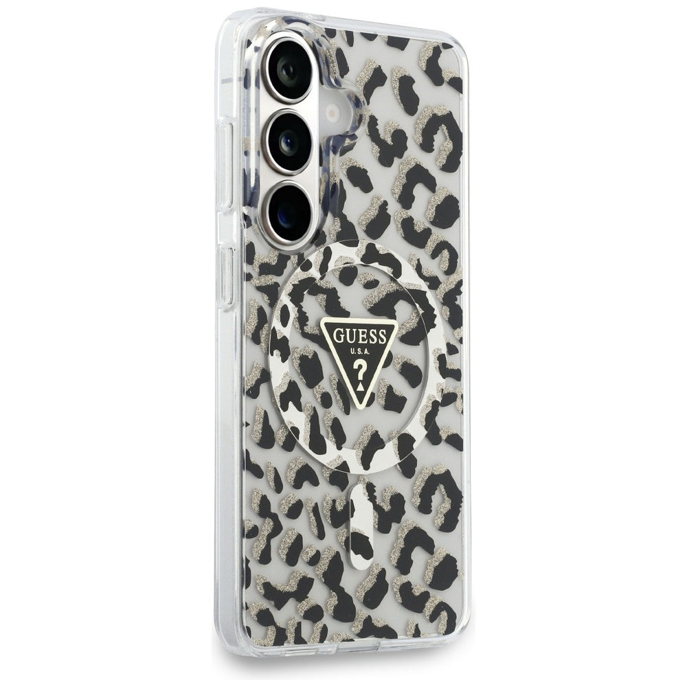 MagSafe-deksel for Samsung Galaxy S26 S942, Guess, IML Leopard-mønster, Svart