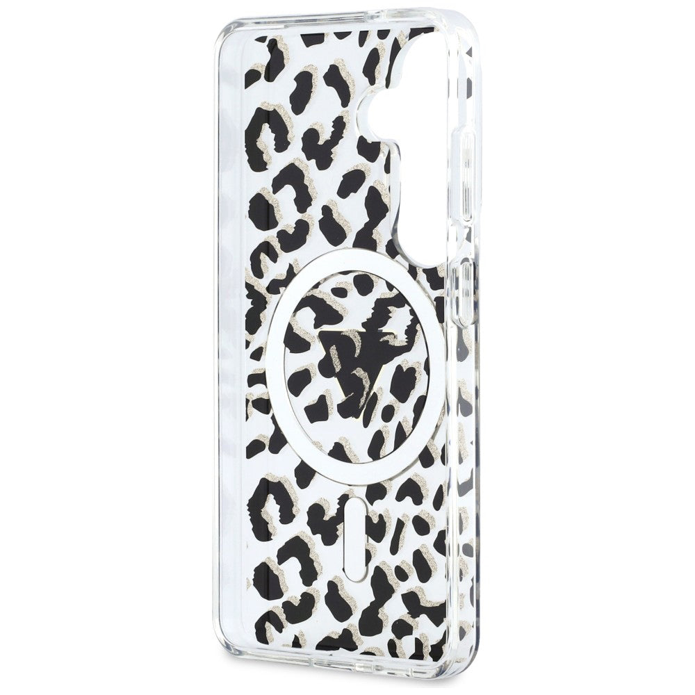 MagSafe-deksel for Samsung Galaxy S26 S942, Guess, IML Leopard-mønster, Svart