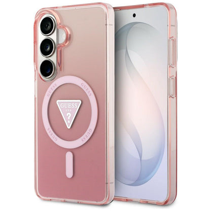 MagSafe-deksel for Samsung Galaxy S26 S942, Guess, IML Gradient Triangle Logo, Rosa