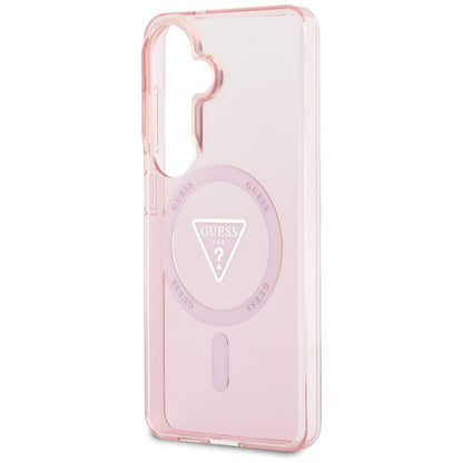 MagSafe-deksel for Samsung Galaxy S26 S942, Guess, IML Gradient Triangle Logo, Rosa