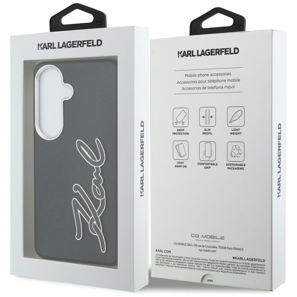 Deksel for Samsung Galaxy S26 S942, Karl Lagerfeld, Signature Resin Logo, Svart
