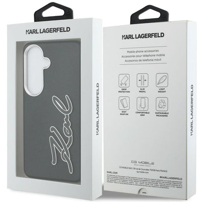 Deksel for Samsung Galaxy S26 S942, Karl Lagerfeld, Signature Resin Logo, Svart