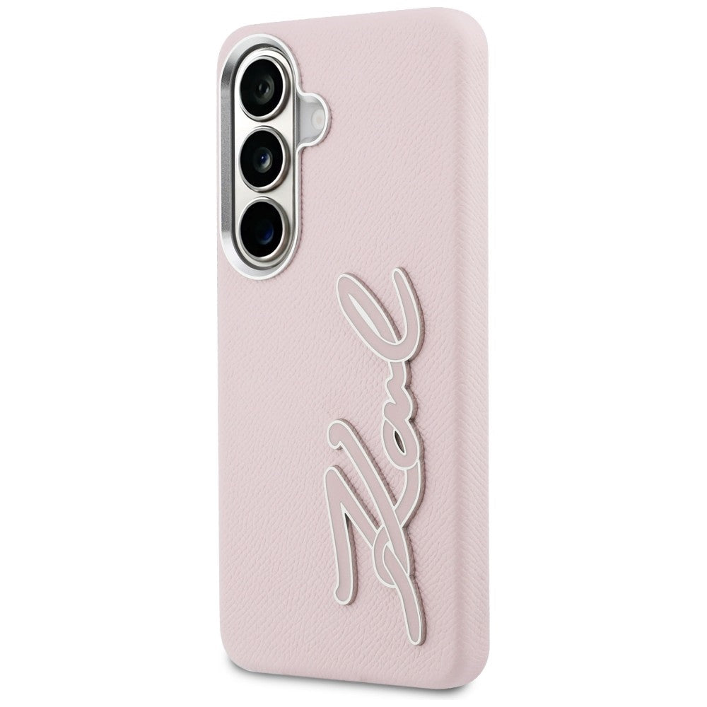 Deksel for Samsung Galaxy S26 S942, Karl Lagerfeld, Signature Resin Logo, Rosa