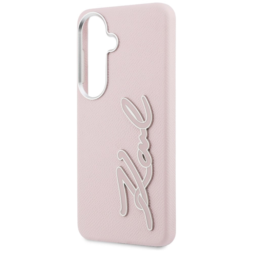Deksel for Samsung Galaxy S26 S942, Karl Lagerfeld, Signature Resin Logo, Rosa