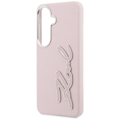 Deksel for Samsung Galaxy S26 S942, Karl Lagerfeld, Signature Resin Logo, Rosa