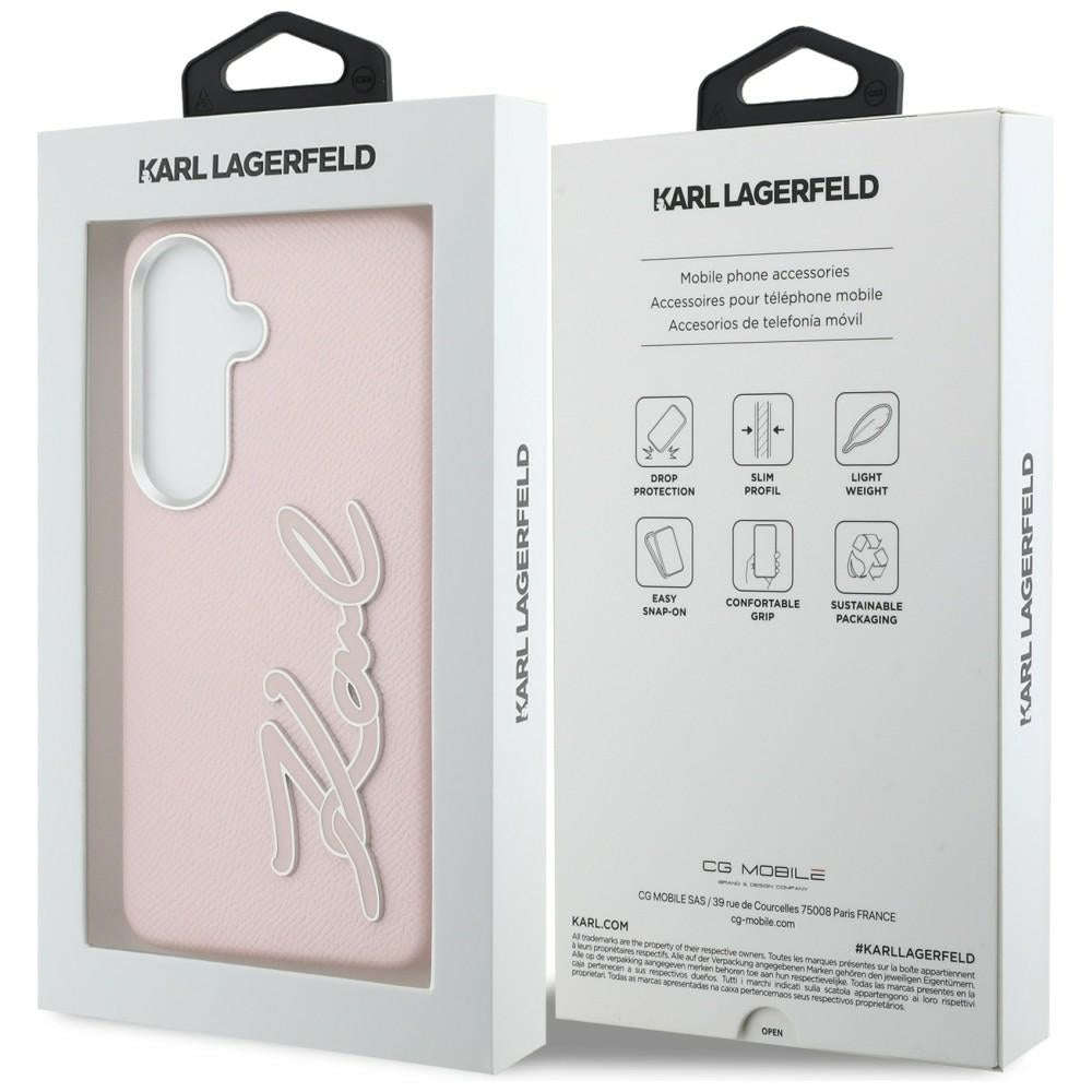 Deksel for Samsung Galaxy S26 S942, Karl Lagerfeld, Signature Resin Logo, Rosa
