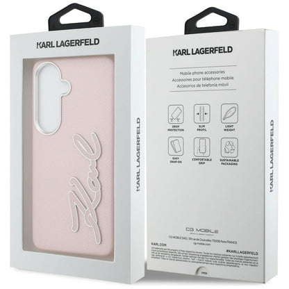 Deksel for Samsung Galaxy S26 S942, Karl Lagerfeld, Signature Resin Logo, Rosa