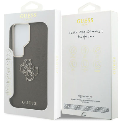 Deksel for Samsung Galaxy S26 Ultra S948, Guess, 4G Grained Big and Classic Logo, Brun