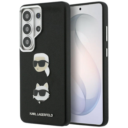 Deksel for Samsung Galaxy S26 Ultra S948, Karl Lagerfeld, Saffiano Karl & Choupette's Head Pin, Svart