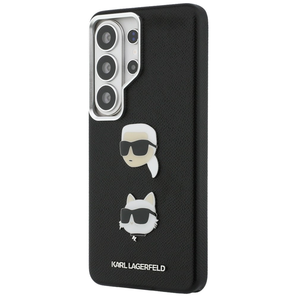 Deksel for Samsung Galaxy S26 Ultra S948, Karl Lagerfeld, Saffiano Karl & Choupette's Head Pin, Svart