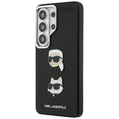 Deksel for Samsung Galaxy S26 Ultra S948, Karl Lagerfeld, Saffiano Karl & Choupette's Head Pin, Svart