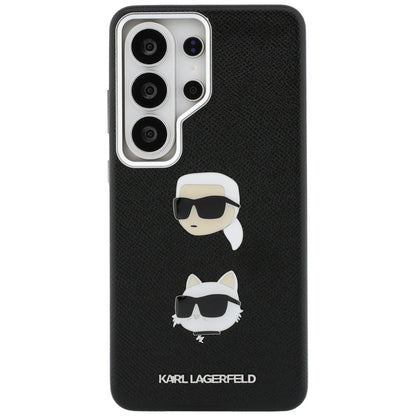 Deksel for Samsung Galaxy S26 Ultra S948, Karl Lagerfeld, Saffiano Karl & Choupette's Head Pin, Svart