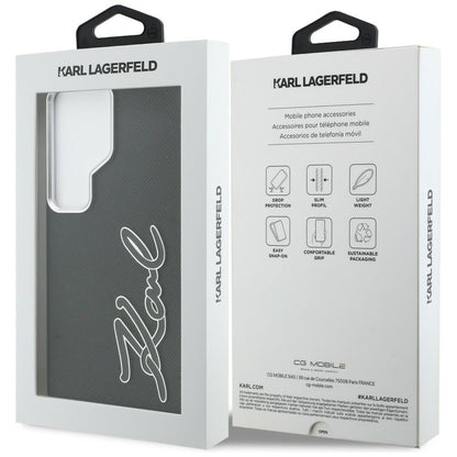 Deksel for Samsung Galaxy S26 Ultra S948, Karl Lagerfeld, Signature Resin Logo, Svart