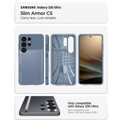 Deksel for Samsung Galaxy S26 Ultra S948, Spigen, Slim Armor CS, Blå ACS11225