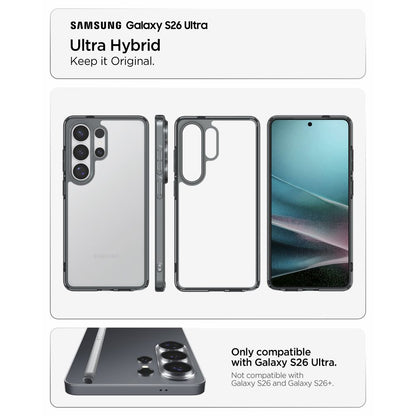 Deksel til Samsung Galaxy S26 Ultra S948, Spigen, Ultra Hybrid, Røykfarget ACS10678