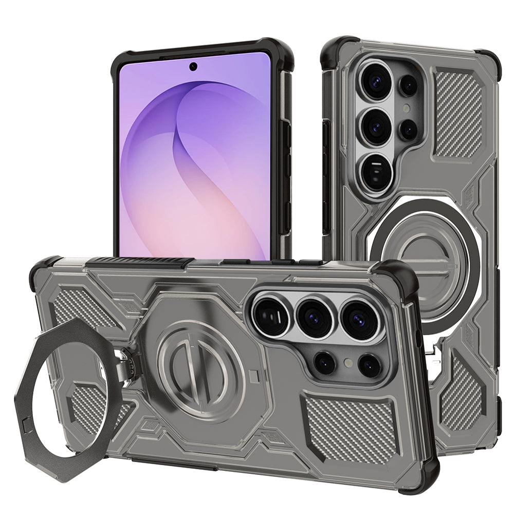 Deksel for Samsung Galaxy S26 Ultra, Techsuit, Carbon Shield Pro, Røykfarget