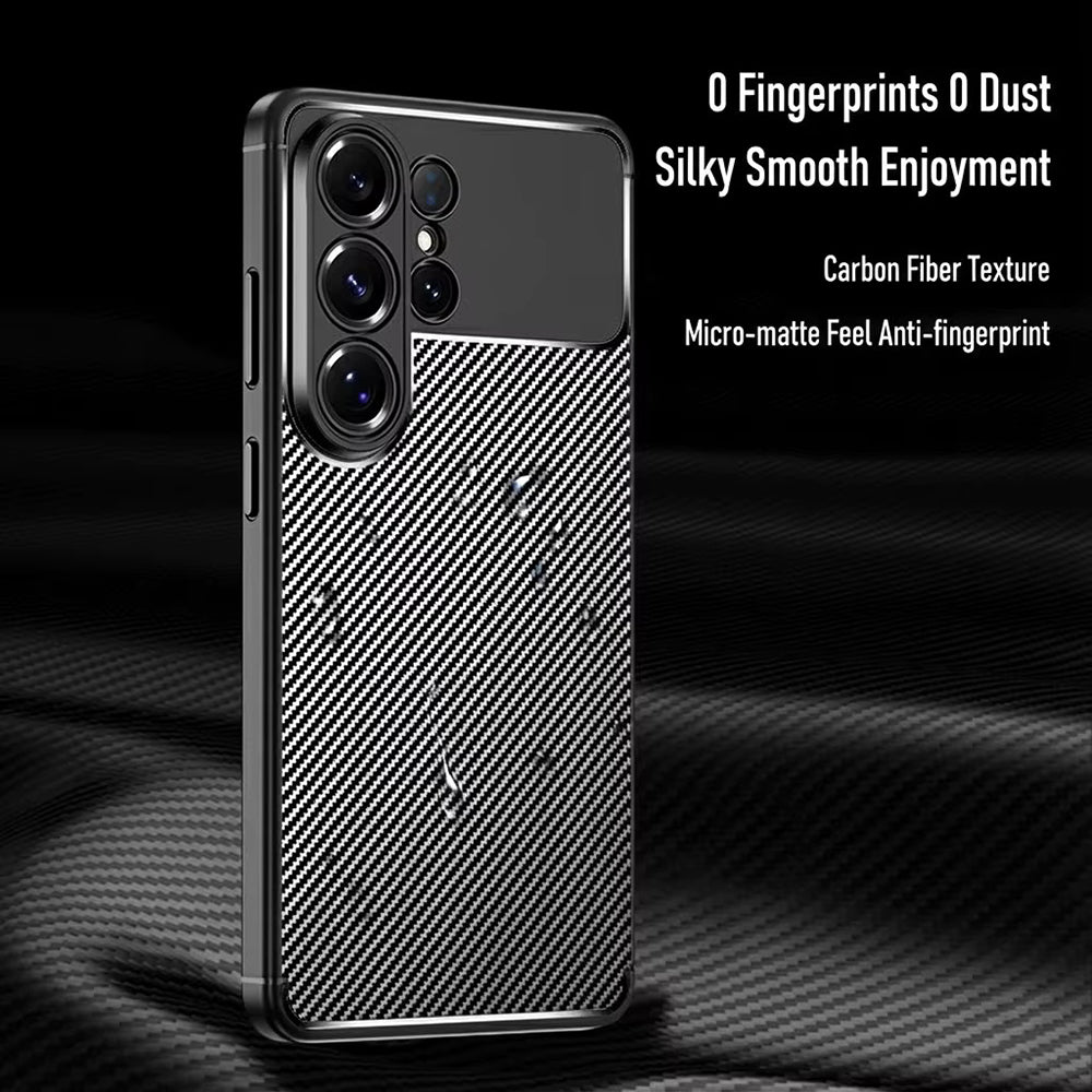 Deksel for Samsung Galaxy S26 Ultra S948, Techsuit, CarbonFiber, Svart