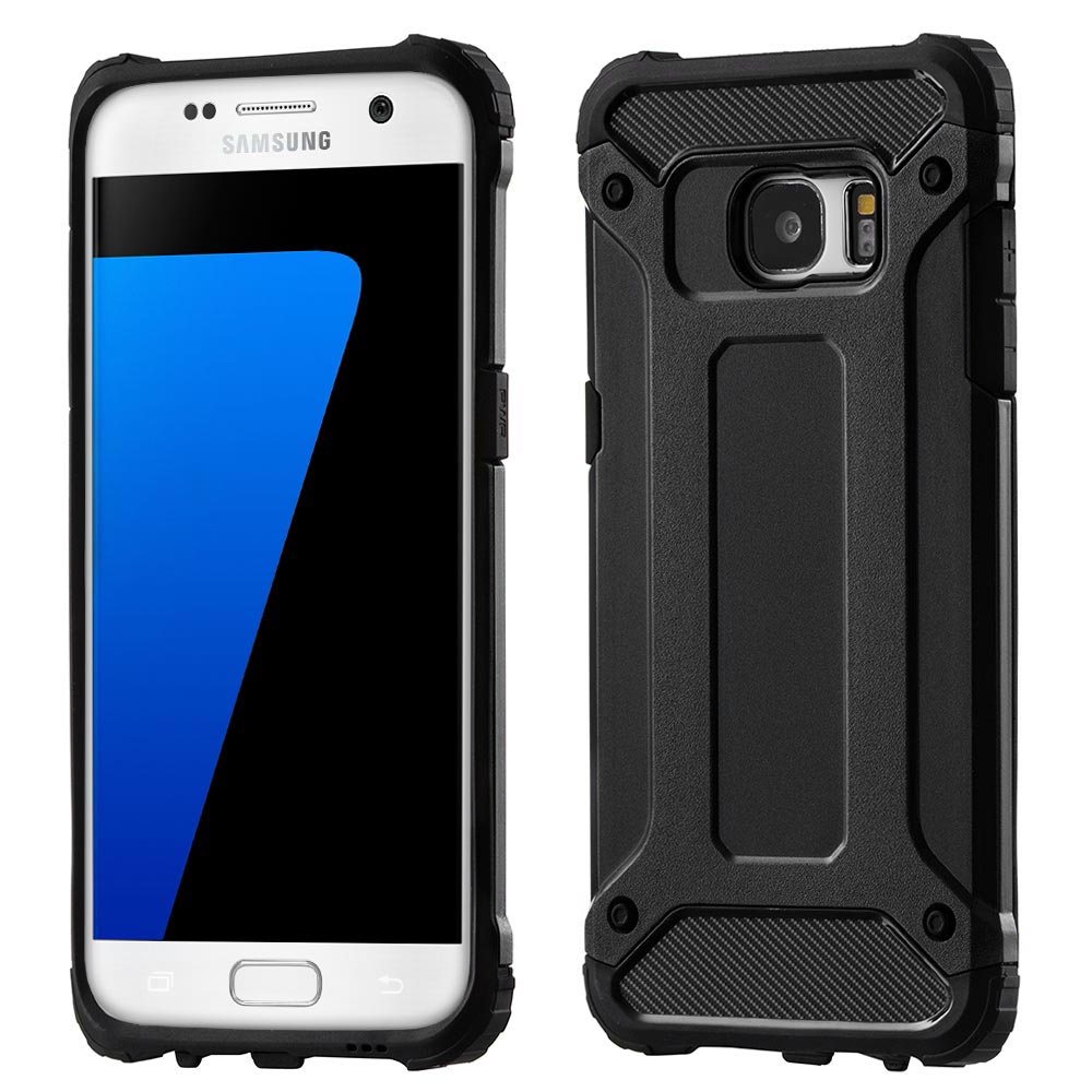 Deksel for Samsung Galaxy S7 G930, Techsuit, Hybrid Armor, Svart