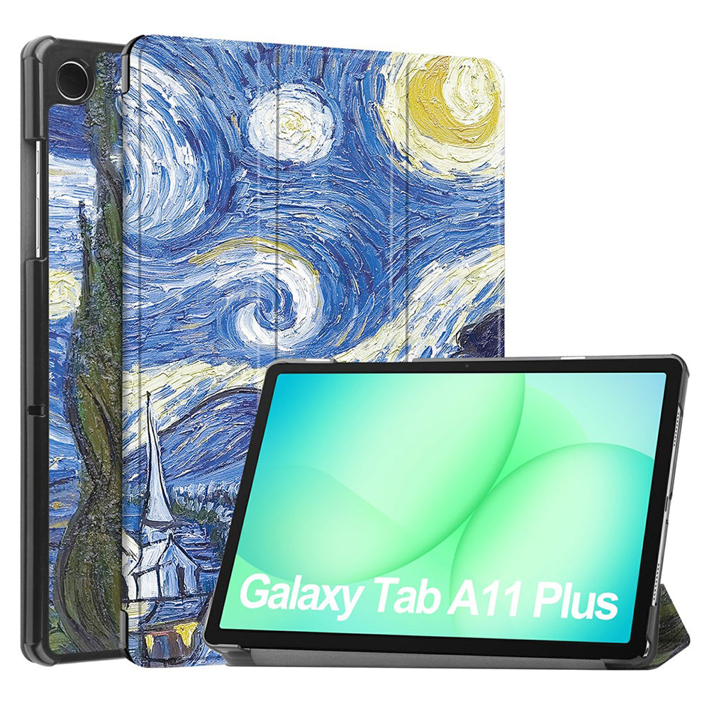 Deksel for Samsung Galaxy Tab A11+ / Tab A9+, Techsuit, FoldPro Starry Night, Flerfarget