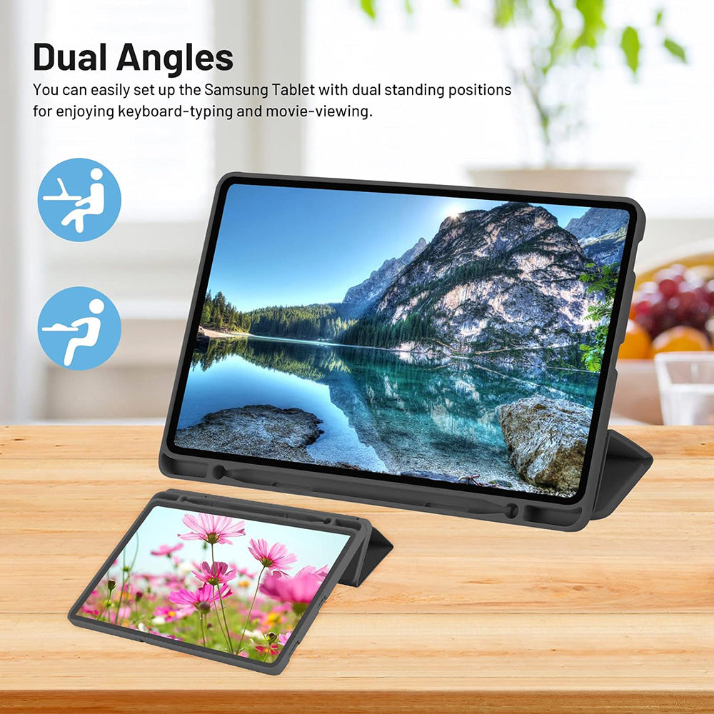Deksel for Samsung Galaxy Tab A7 Lite, Techsuit, Flex Trifold, Svart