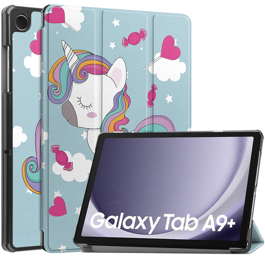 Deksel til Samsung Galaxy Tab A9+, Techsuit, FoldPro Unicorn, Flerfarget