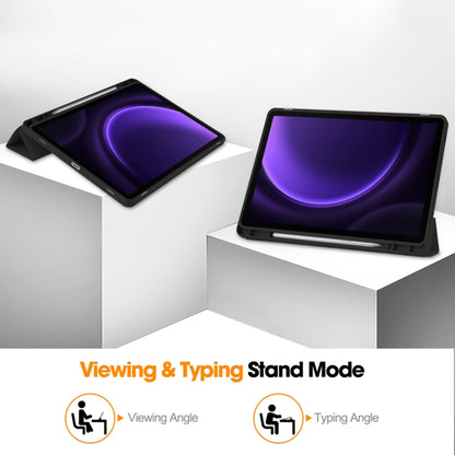 Deksel for Samsung Galaxy Tab S10 FE / Tab S9 FE / Tab S9, Techsuit, Flex Trifold, Svart