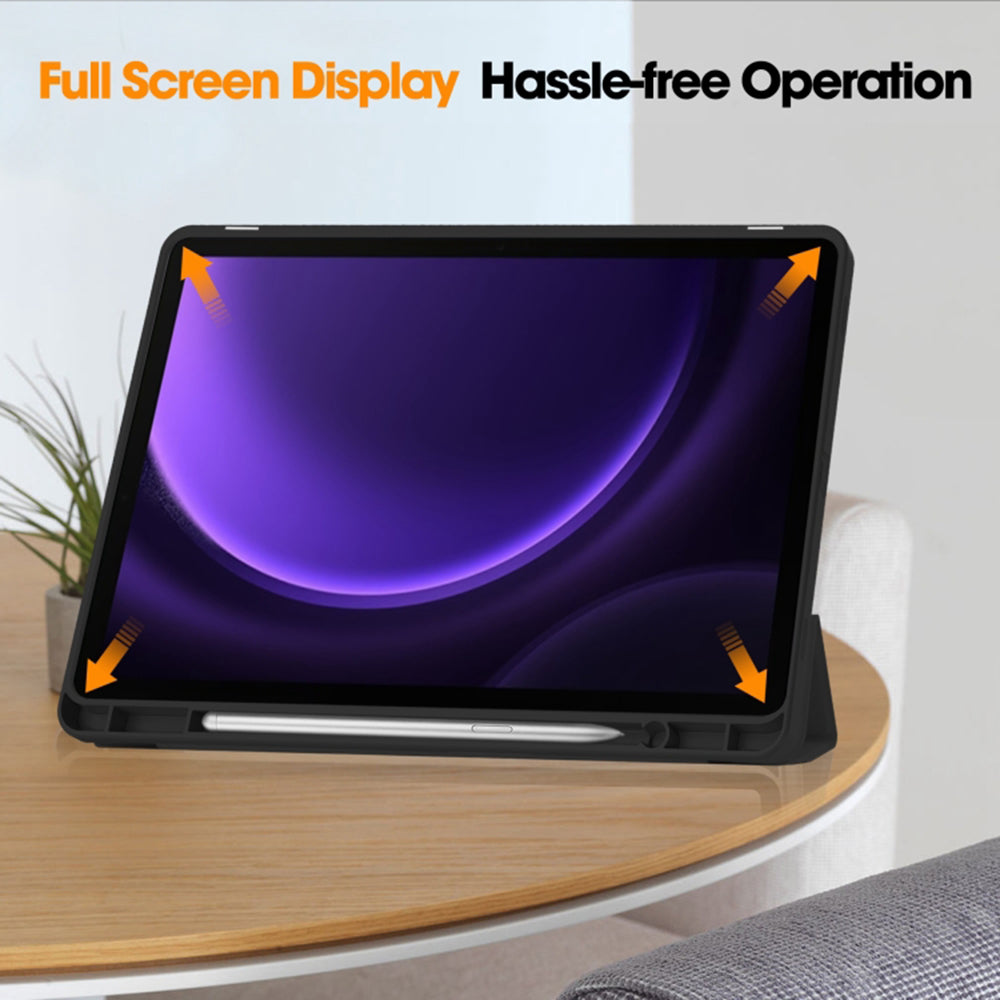 Deksel for Samsung Galaxy Tab S10 FE / Tab S9 FE / Tab S9, Techsuit, Flex Trifold, Svart