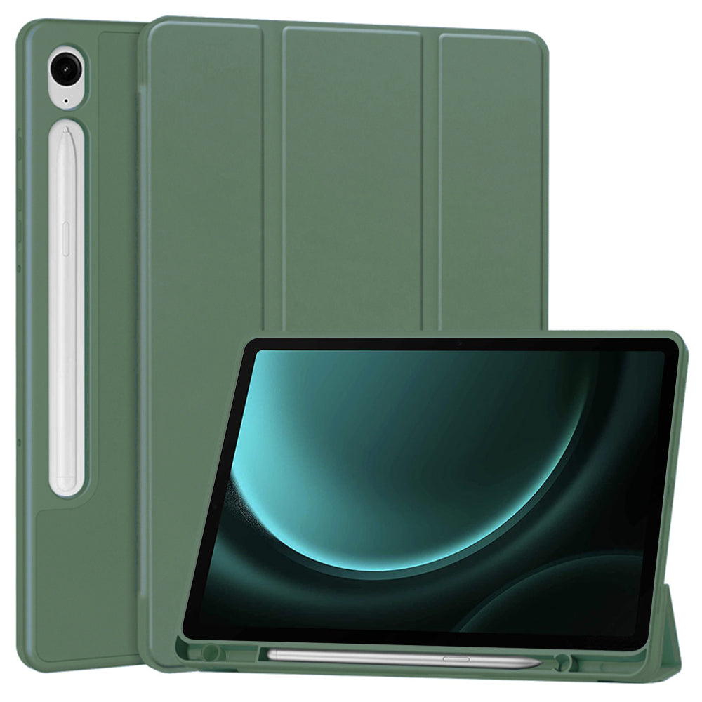 Deksel for Samsung Galaxy Tab S10 FE / Tab S9 FE, Techsuit, Flex Trifold, Grønn