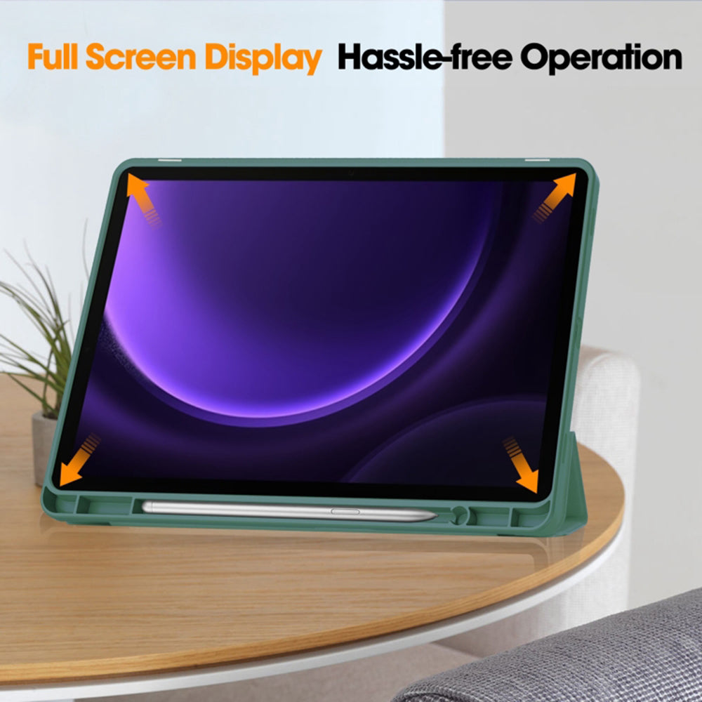 Deksel for Samsung Galaxy Tab S10 FE / Tab S9 FE, Techsuit, Flex Trifold, Grønn