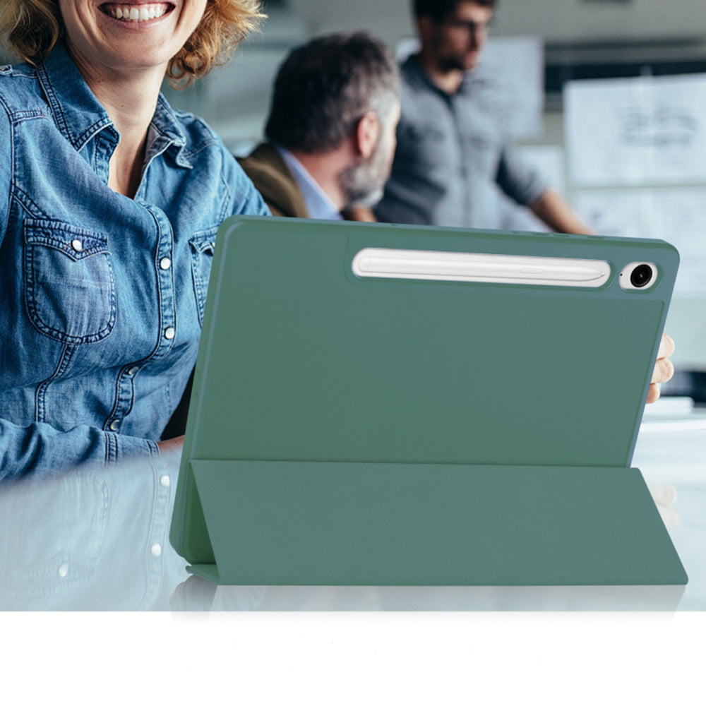 Deksel for Samsung Galaxy Tab S10 FE / Tab S9 FE, Techsuit, Flex Trifold, Grønn