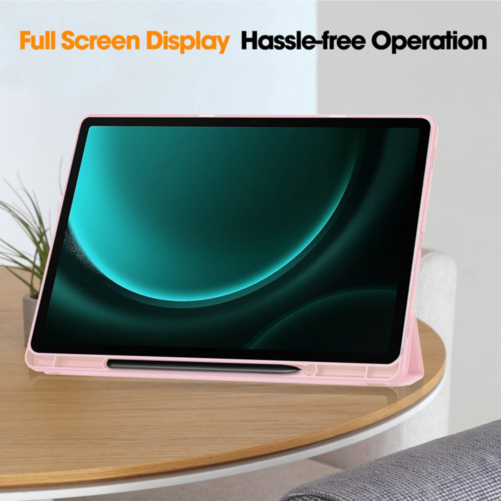 Deksel for Samsung Galaxy Tab S10+ / Tab S9 FE+ / Tab S9+, Techsuit, Flex Trifold, Rosa
