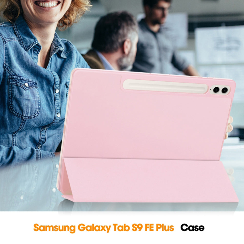 Deksel for Samsung Galaxy Tab S10+ / Tab S9 FE+ / Tab S9+, Techsuit, Flex Trifold, Rosa