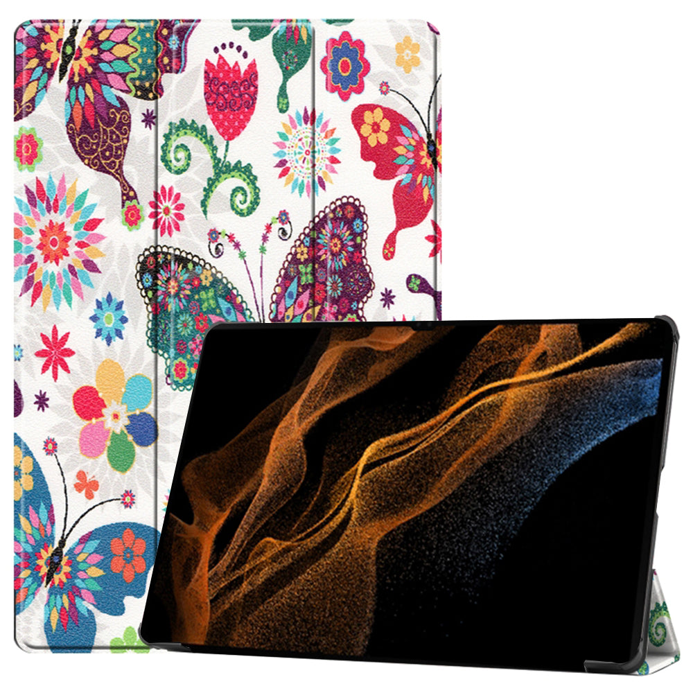 Deksel for Samsung Galaxy Tab S10 Ultra / Tab S9 Ultra / Tab S8 Ultra, Techsuit, FoldPro Butterfly, Flerfarget