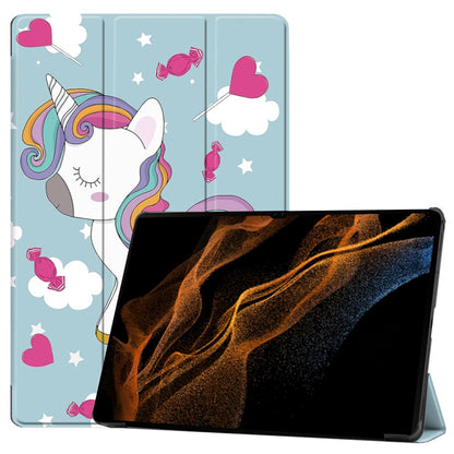 Deksel for Samsung Galaxy Tab S10 Ultra / Tab S9 Ultra / Tab S8 Ultra, Techsuit, FoldPro Unicorn, Flerfarget
