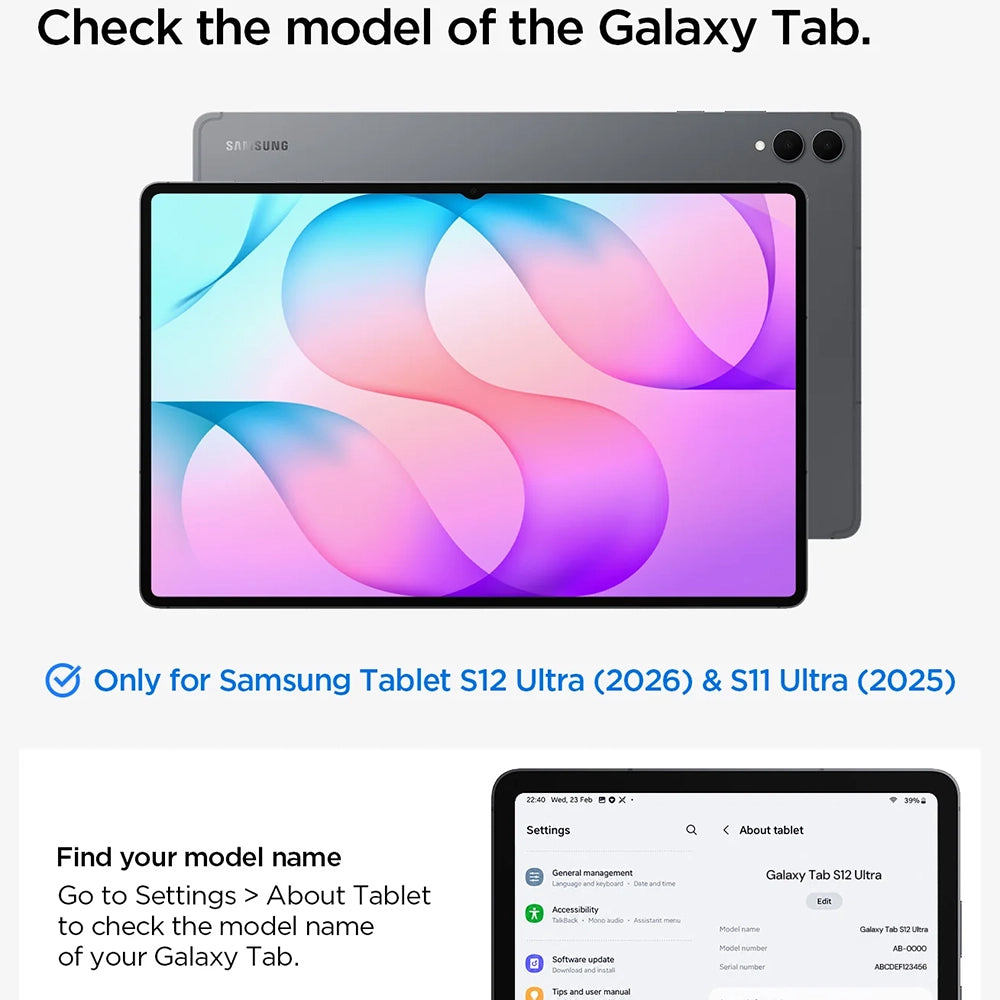 Deksel til Samsung Galaxy Tab S12 Ultra / Tab S11 Ultra, Spigen Liquid Air Folio, svart ACS11821