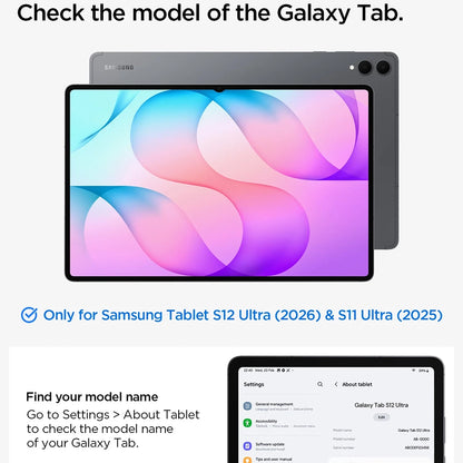Deksel til Samsung Galaxy Tab S12 Ultra / Tab S11 Ultra, Spigen Liquid Air Folio, svart ACS11821