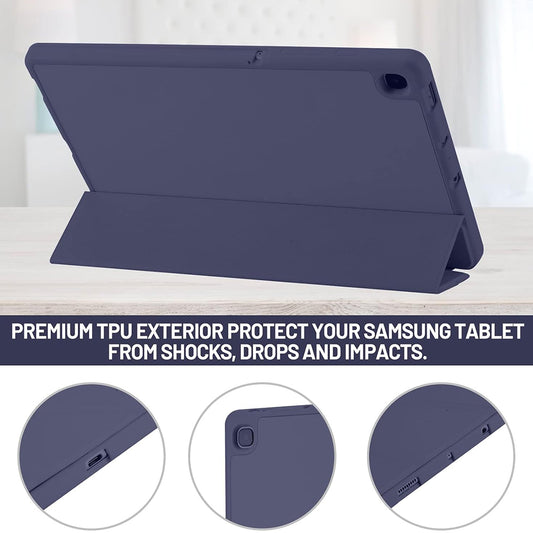 Deksel for Samsung Galaxy Tab S6 Lite (2024) / Tab S6 Lite (2022) / Tab S6 Lite (2020), Techsuit, Flex Trifold, Marineblå