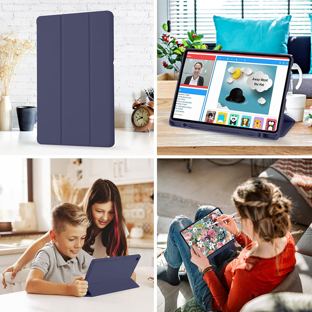 Deksel for Samsung Galaxy Tab S6 Lite (2024) / Tab S6 Lite (2022) / Tab S6 Lite (2020), Techsuit, Flex Trifold, Marineblå