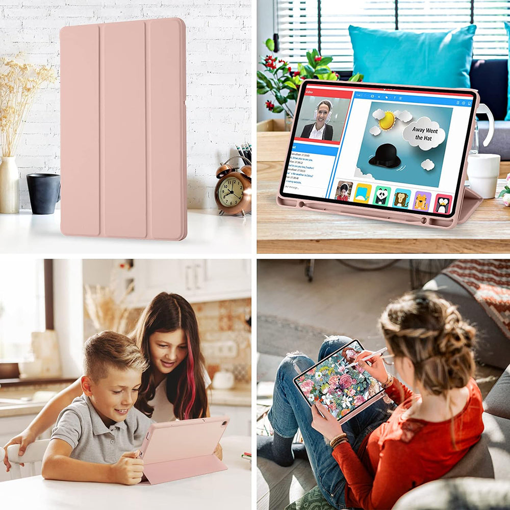 Deksel for Samsung Galaxy Tab S6 Lite (2024) / Tab S6 Lite (2022) / Tab S6 Lite (2020), Techsuit, Flex Trifold, Rosa