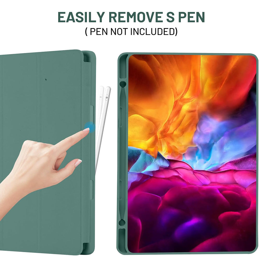 Deksel til Samsung Galaxy Tab S6 Lite (2024) / Tab S6 Lite (2022) / Tab S6 Lite (2020), Techsuit, Flex Trifold, Grønn