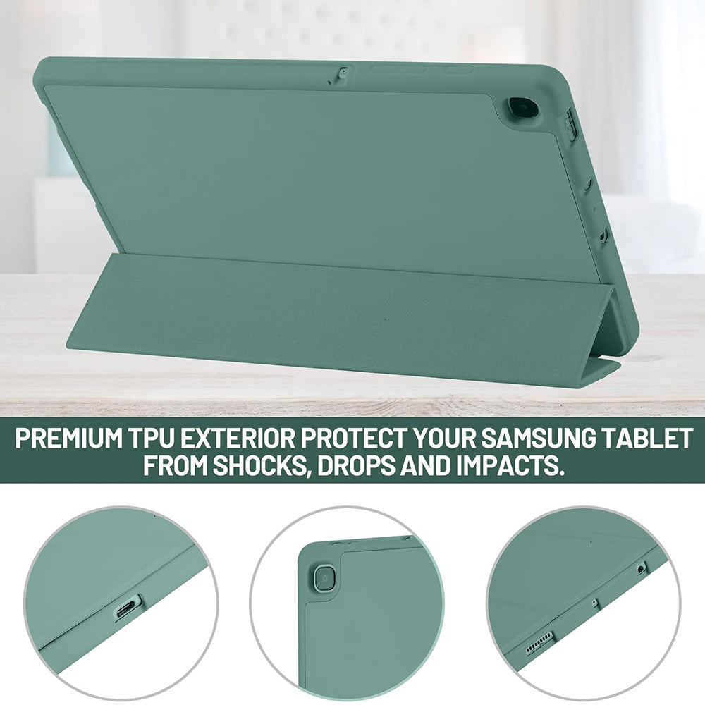 Deksel til Samsung Galaxy Tab S6 Lite (2024) / Tab S6 Lite (2022) / Tab S6 Lite (2020), Techsuit, Flex Trifold, Grønn
