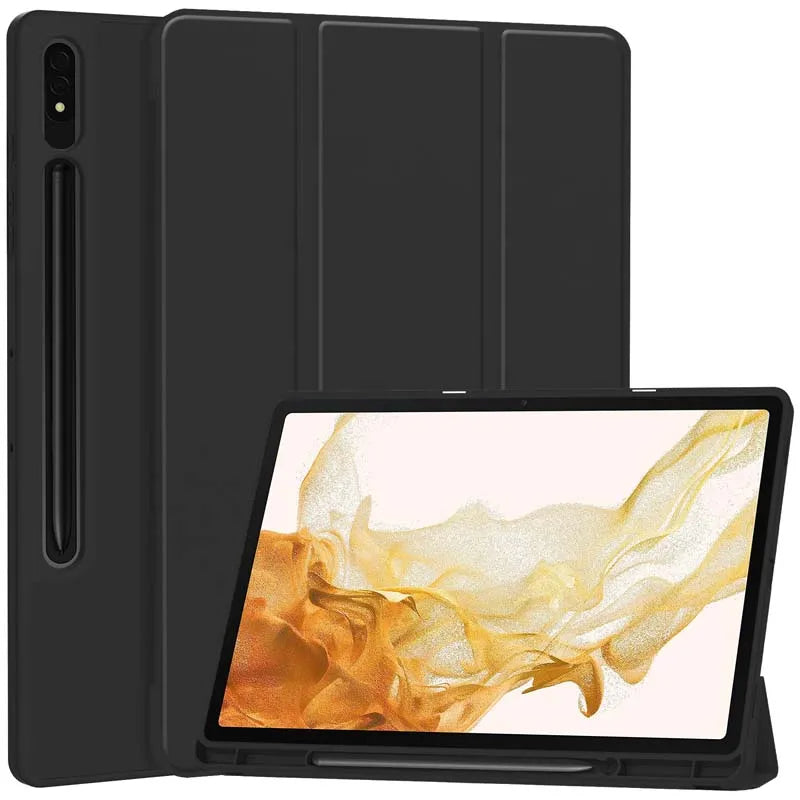 Deksel for Samsung Galaxy Tab S8+ / Tab S7+, Techsuit, Flex Trifold, Svart