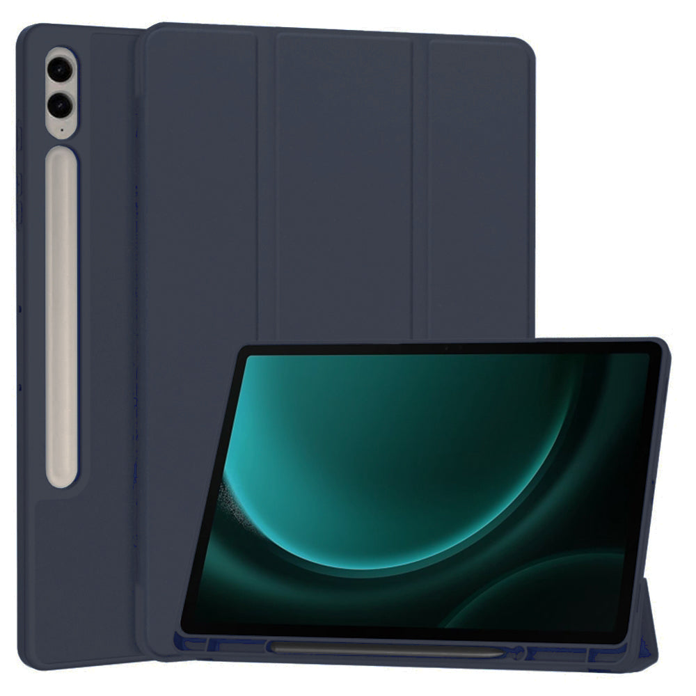 Deksel for Samsung Galaxy Tab S9 FE+, Techsuit, Flex Trifold, Marineblå