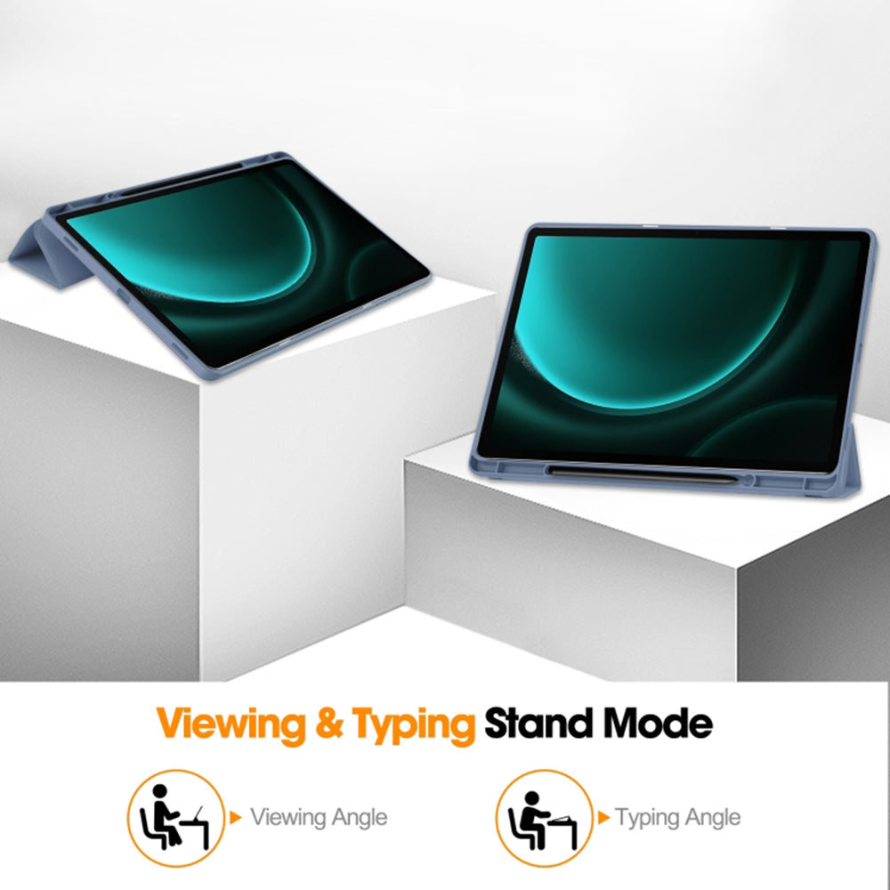 Deksel for Samsung Galaxy Tab S9 FE+, Techsuit, Flex Trifold, Lilla