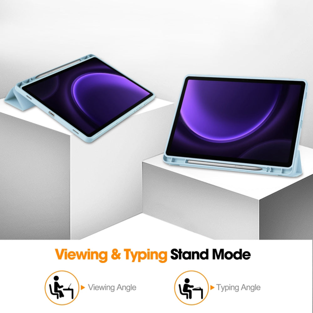 Deksel for Samsung Galaxy Tab S9 FE / Tab S9 / Tab S10 FE, Techsuit, Flex Trifold, Blå