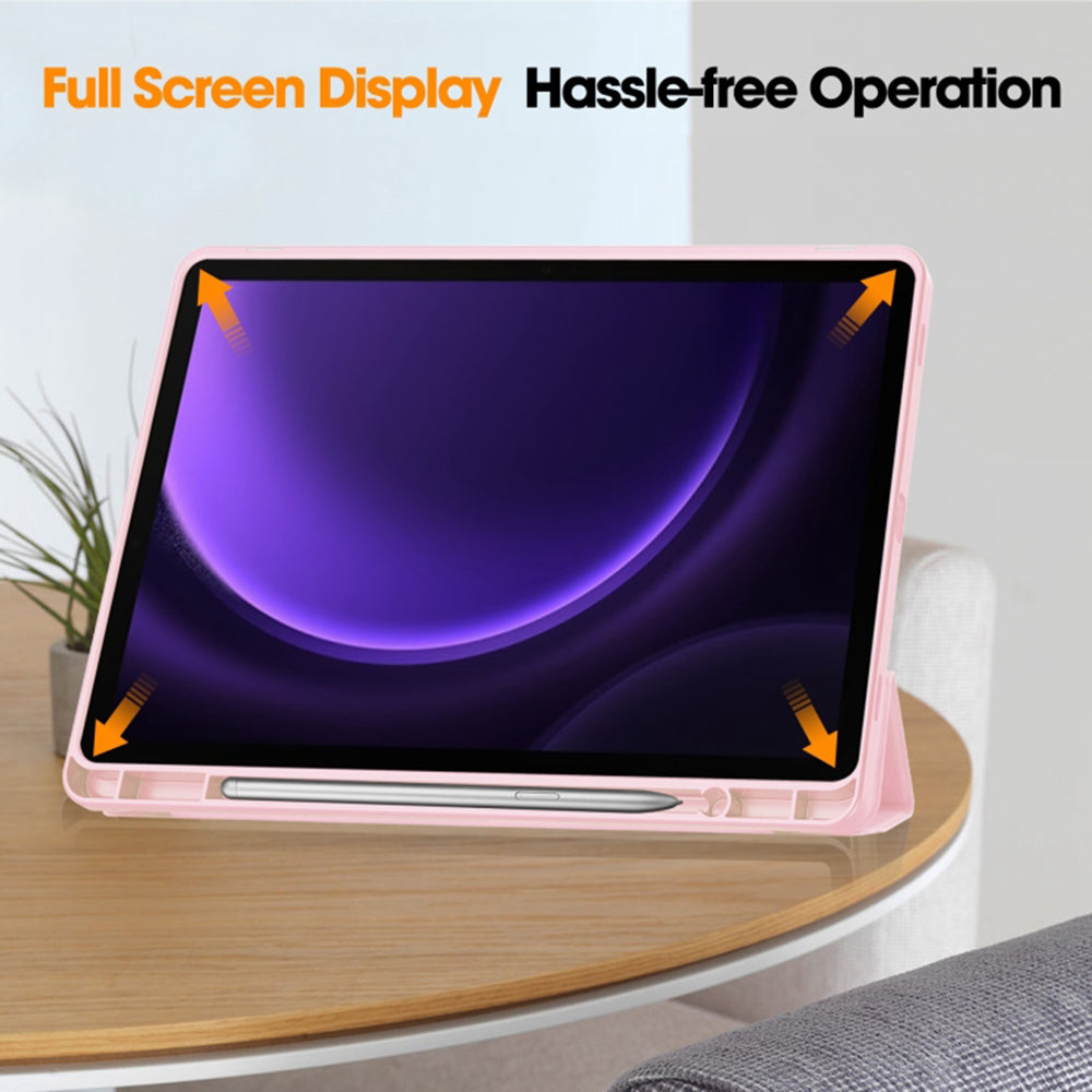 Deksel for Samsung Galaxy Tab S9 FE / Tab S9 / Tab S10 FE, Techsuit, Flex Trifold, Rosa