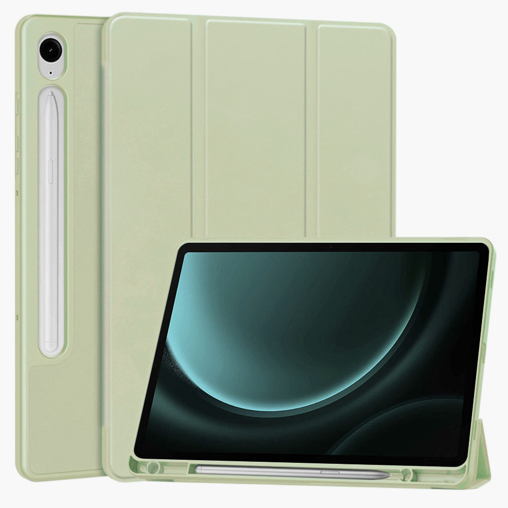 Deksel for Samsung Galaxy Tab S9 FE / Tab S9 / Tab S10 FE, Techsuit, Flex Trifold, Matcha grønn