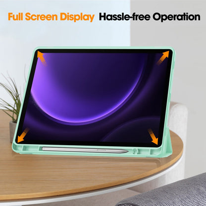 Deksel for Samsung Galaxy Tab S9 FE / Tab S9 / Tab S10 FE, Techsuit, Flex Trifold, Matcha grønn