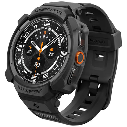 Deksel for Samsung Galaxy Watch Ultra2, Spigen, Rugged Armor Pro, Matt svart ACS11612