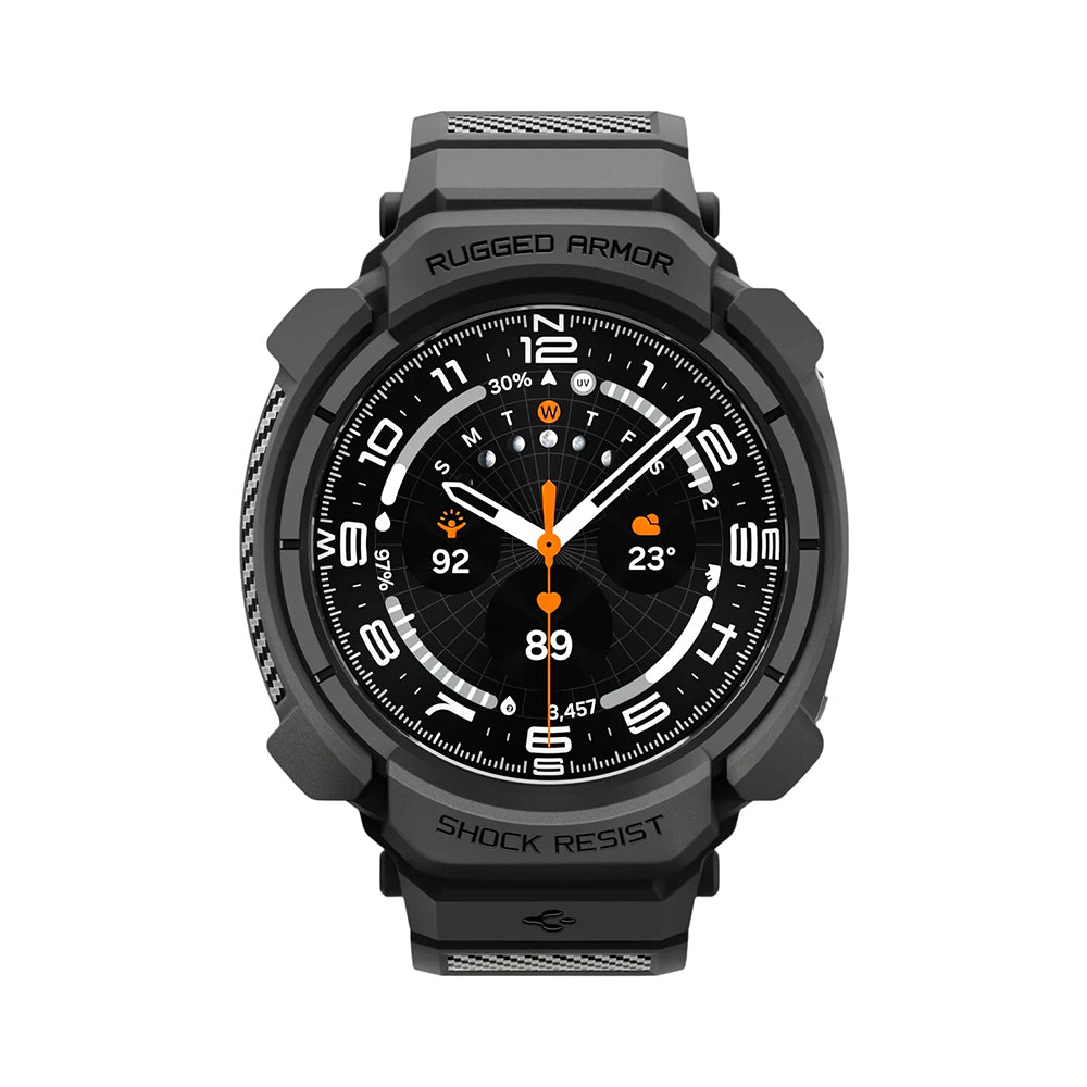 Deksel for Samsung Galaxy Watch Ultra2, Spigen, Rugged Armor Pro, Matt svart ACS11612